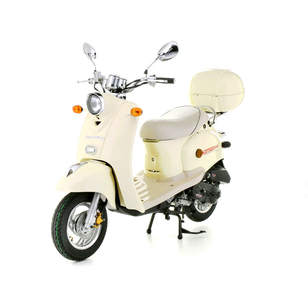 50cc Scooter Buy Direct Bikes Retro 50cc Scooters Cream